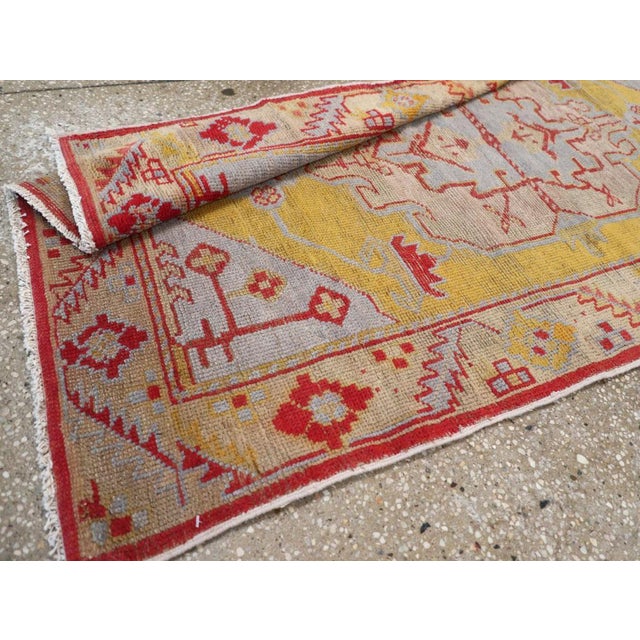 Galerie Shabab Collection Mid-20th Century Turkish Oushak Throw Rug For Sale - Image 10 of 10