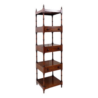 English Mahogany Whatnot Shelf, 1950s For Sale