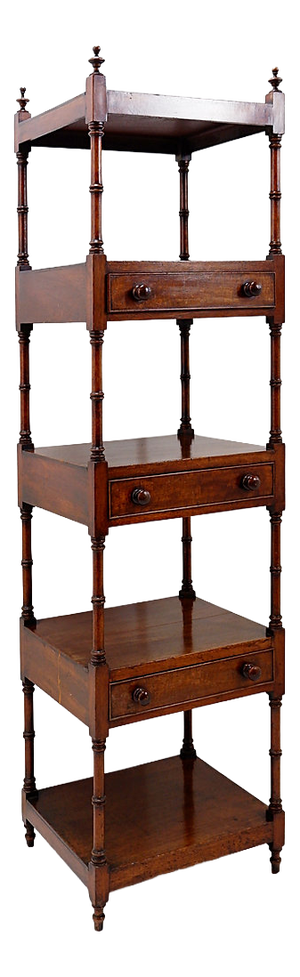 English Mahogany Whatnot Shelf, 1950s