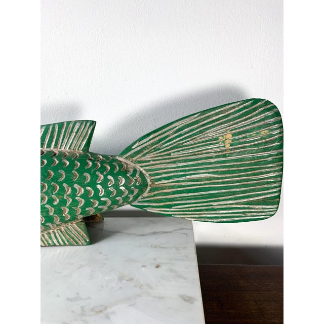 Late 20th Century African Carved Wooden Ceremonial Sculptured Fish Bozo Tribe Mali For Sale - Image 10 of 13