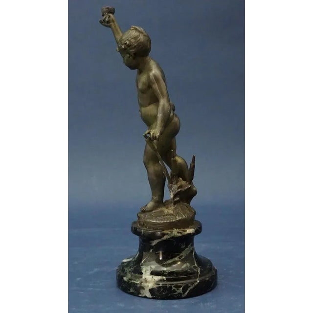 Bronzed Metal La Source Liberty Sculpture of Cherubic Putto by Ernest Justin Ferrand, 19th Century For Sale - Image 8 of 18