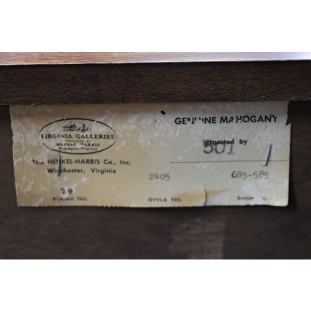 Henkel Harris Thomas Jefferson Monticello Mahogany Blockfront Kneehole Desk For Sale - Image 14 of 16