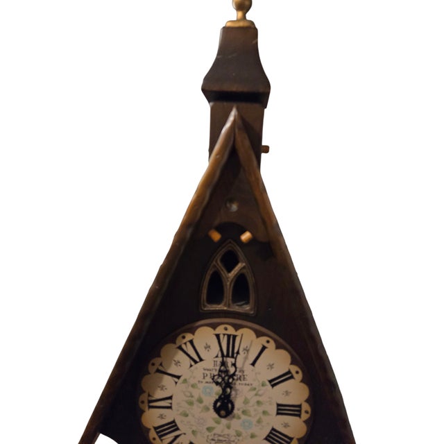 Vintage New England Clock Company Hanging Wood Wall Weights Cathedral Hark Chime For Sale In Philadelphia - Image 6 of 17