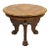 1900s Antique German Renaissance Revival Carved Walnut Paw Feet Round Center Table For Sale