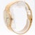 Vintage Baume and Mercier manual-wind wristwatch in 18K yellow gold featuring a 32mm round case with textured champagne...