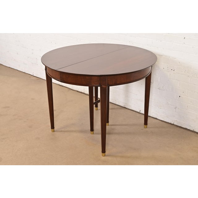 Brown Henredon French Regency Louis XVI Walnut Extension Dining Table, Newly Refinished For Sale - Image 8 of 14