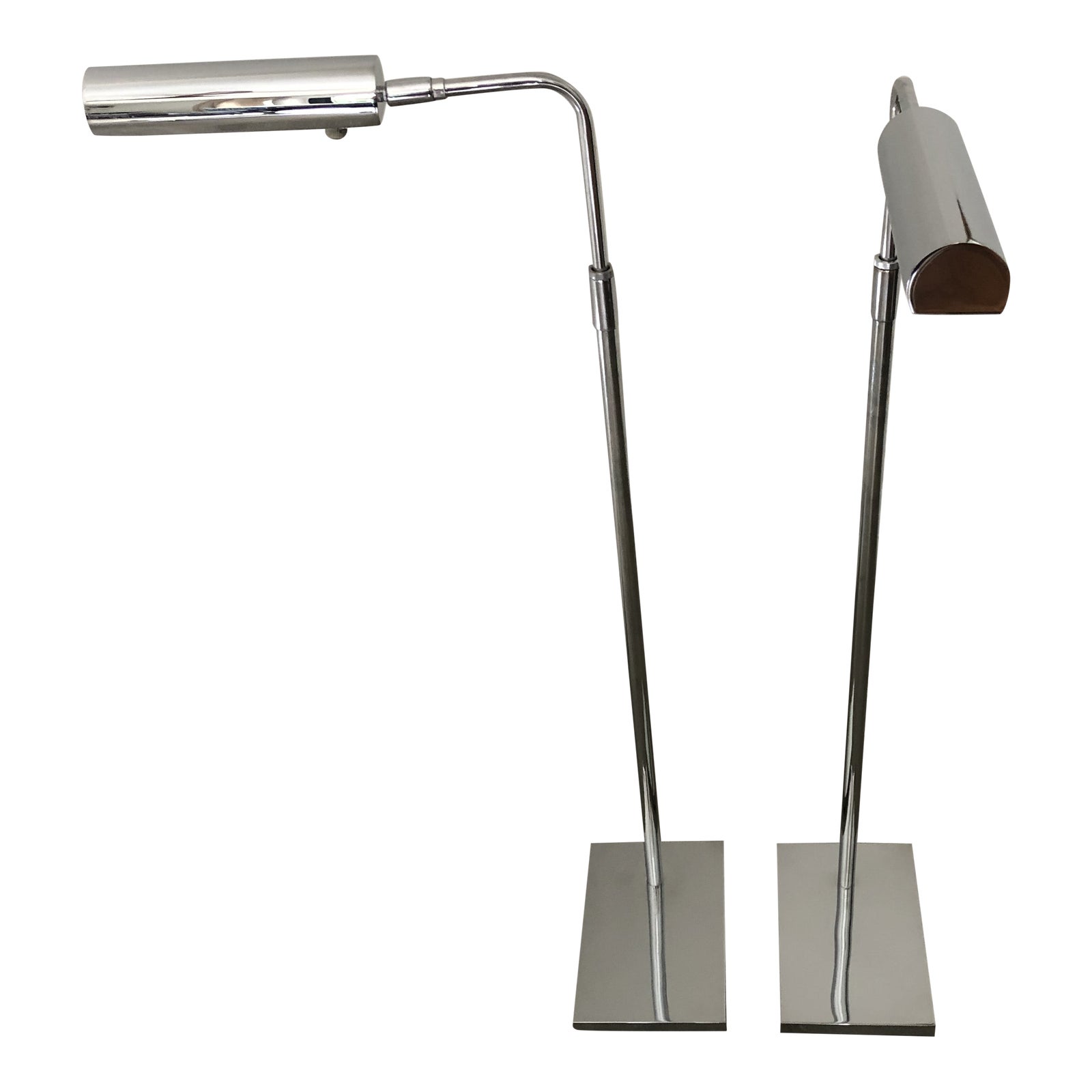 Circa 1970s Koch Lowy Adjustable Chrome Floor Lamp A Pair Chairish