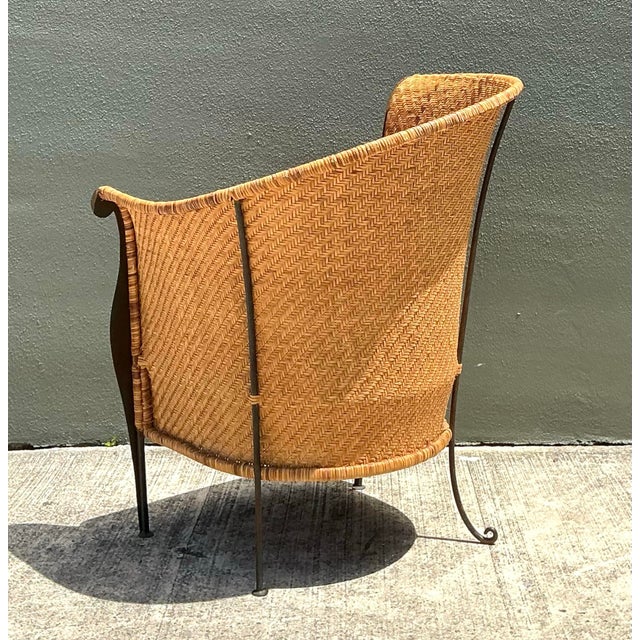 Vintage Woven Rattan Lounge Chair For Sale - Image 9 of 12