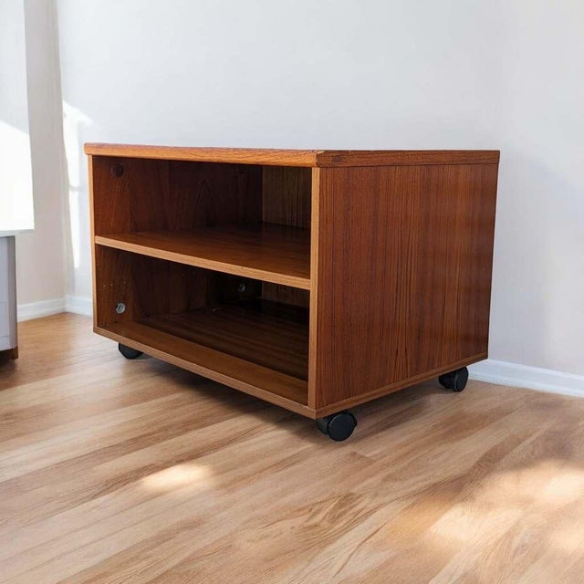 Vintage Teak Rolling Cabinet or End Table For Sale - Image 15 of 15