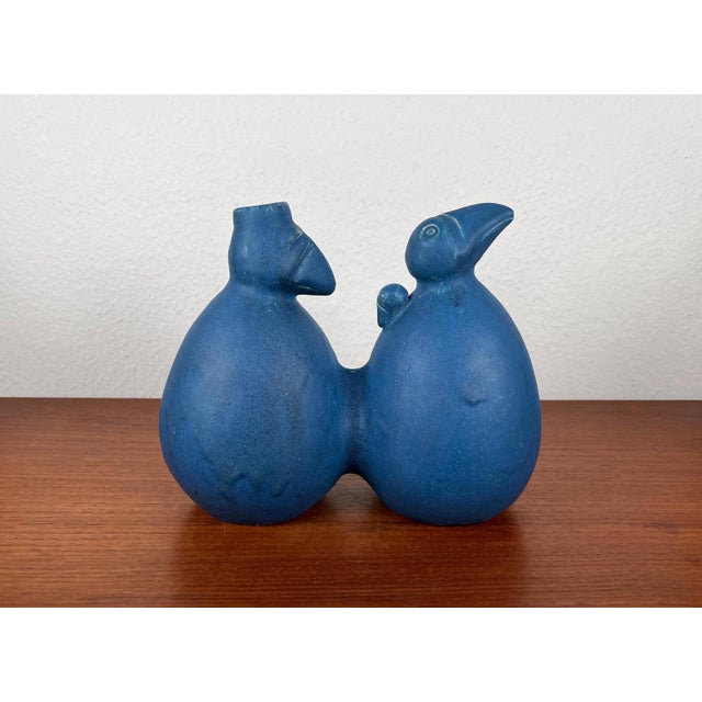 Postmodern Dutch Studio Pottery Sculptural Vase with Bird Design from Agu Reuver, Holland, 1996, in Very Good conditions....