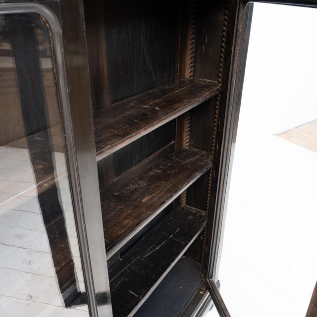 Black Napoleon III Style 2-Door Display Cabinet, France, 14th Century For Sale - Image 8 of 11
