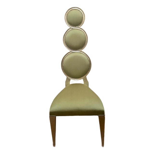 1980s Christopher Guy Style High-Back Couture Chair — Frances Elkins Inspired Triple Loop Design For Sale