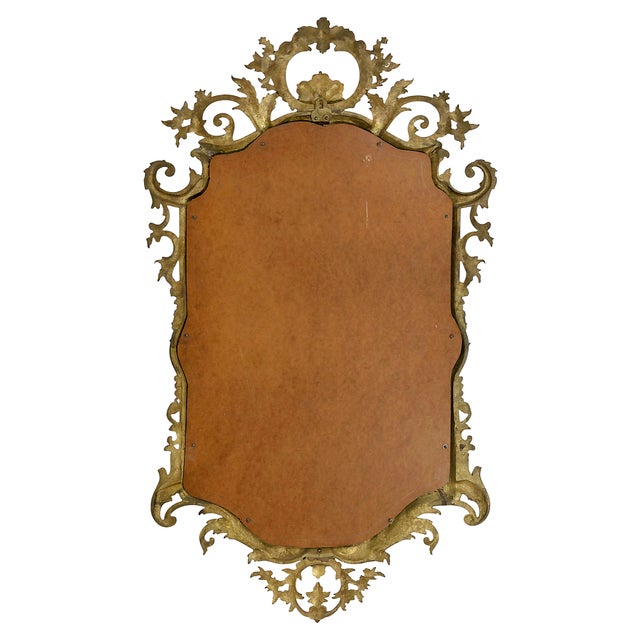 Gold Vintage French Brass Wall Mirror, 1960s For Sale - Image 8 of 9