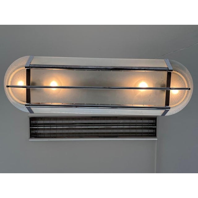 Bauhaus Chrome Pendant Light, Former Czechoslovakia, 1940s For Sale - Image 11 of 16