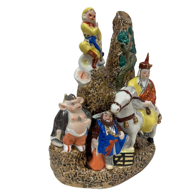 Vintage Chinese Porcelain Group Figurines of Journey to the West For Sale - Image 4 of 14