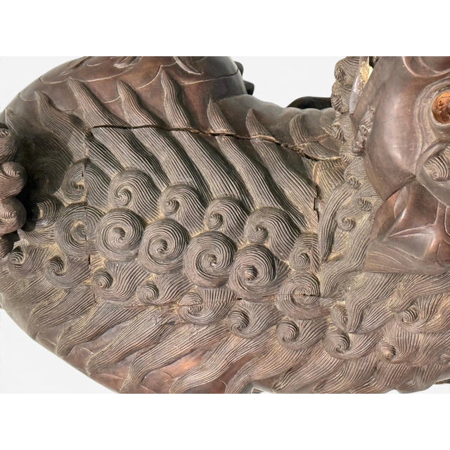 Chinese Export, Opposing Foo Dogs, Solid Teakwood, Glass, China, 19th C. For Sale - Image 16 of 18