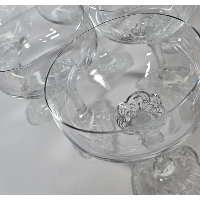 Rosenthal Germany 1970s Art Nouveau Rosenthal Champagne Coupes- Set of Six For Sale - Image 4 of 15