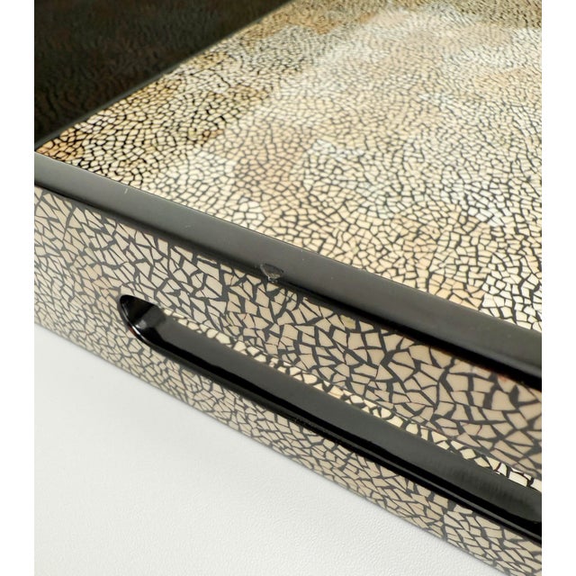 Eggshell Lacquer Jean Dunand Style Tray For Sale - Image 11 of 12