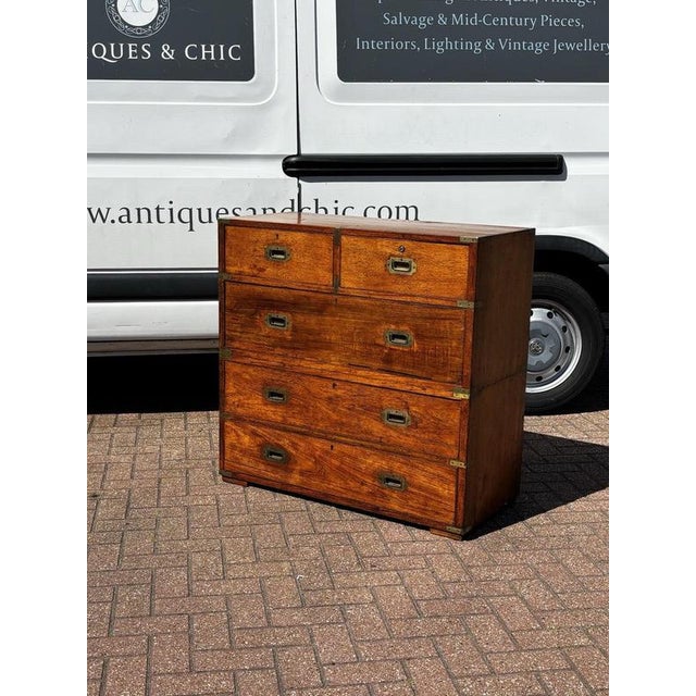 Brass Bound Campaign Chest For Sale - Image 4 of 13