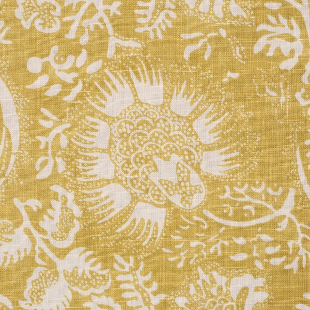 Contemporary Schumacher Pomegranate Print Fabric In Citron For Sale - Image 3 of 5
