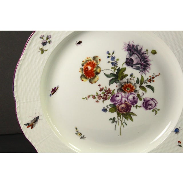 1870-1882 KPM Berlin Plates With Flowers & Insects, Deutsche Blumen - Set of 6 For Sale - Image 13 of 18
