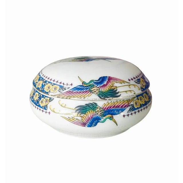 Blue French Limoges Porcelain Candy Box, 1950s For Sale - Image 8 of 12