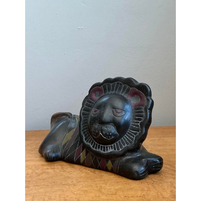 Vintage Original Pottery Lion For Sale - Image 10 of 12