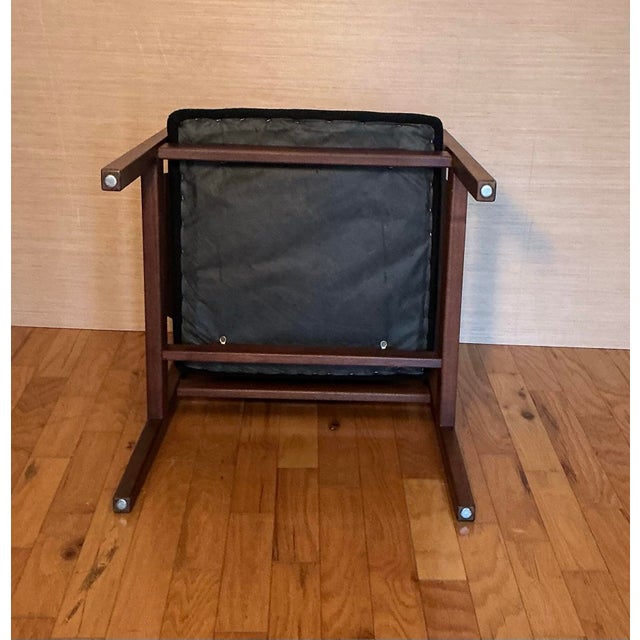 1960s Jens Risom Design Arm Chair Black Upholstery For Sale - Image 10 of 12