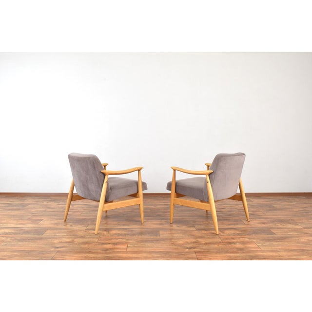 Mid-Century Polish Lounge Chairs from J. Kędziorek, 1960s, Set of 2 For Sale - Image 4 of 15