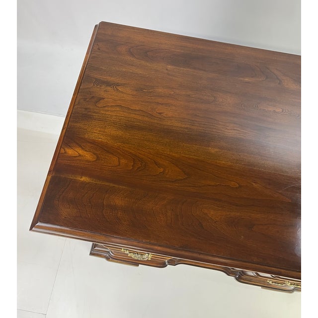 Vintage Chippendale Style Block-Front Solid Cherry Bachelor's Chest by Harden For Sale - Image 15 of 18