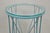 Blue Postmodern Blue Wrought Iron "Skyscraper" Glass Top Pedestal Stand Side Table For Sale - Image 8 of 10