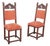 Late 19th Century Carved Walnut Baroque High-Back Chairs With Painted Heraldic Crests — A Pair For Sale