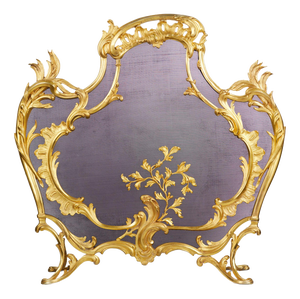 Louis XV Style Gilt Bronze Fireplace Screen, France, 19th Century