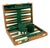 Vintage Mid-Century Green and Brown Striped Backgammon Game Set in Travel Case For Sale