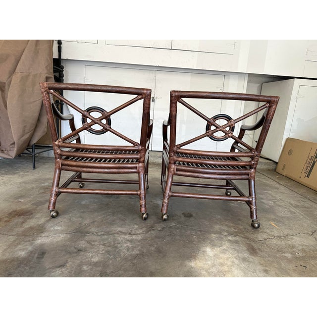 2000 - 2009 2000s Pair of McGuire Target Back Chairs For Sale - Image 5 of 12
