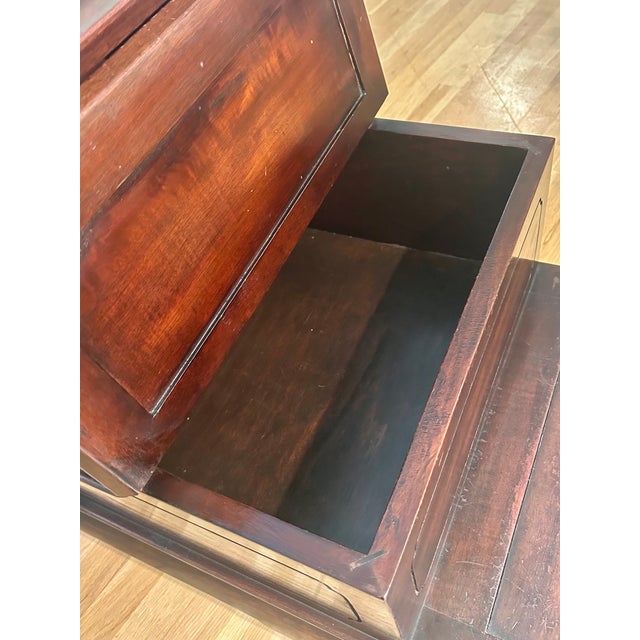 Wood Vintage 1940s Hollywood Regency Ming Style Mahogany Step Chest / Chinoiserie Library/Commode Stairs For Sale - Image 7 of 16