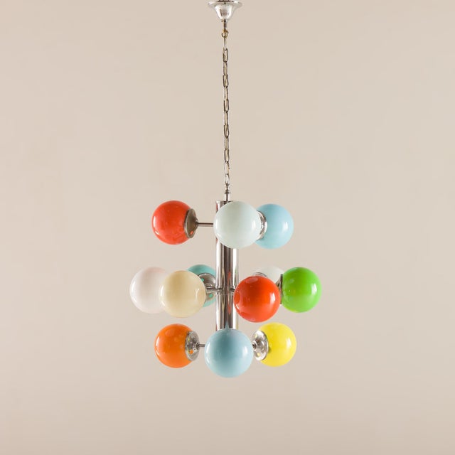 Italian Space Age Sputnik Glass Pendant Light, 1970s For Sale - Image 9 of 9