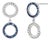 14k White Gold Double Circle Drop Earrings With Diamonds & Sapphires, A Pair For Sale