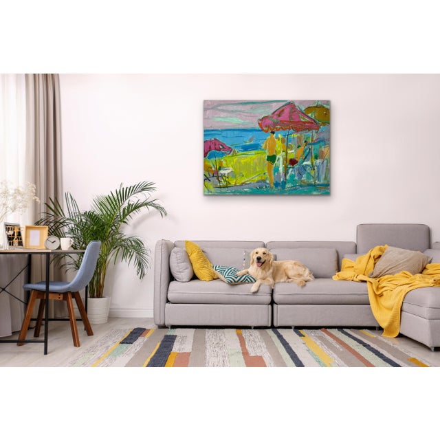 Contemporary Impressionistic Seascape Original Oil Painting For Sale - Image 3 of 12