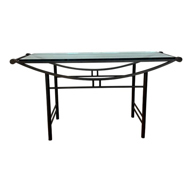 Post Modern Iron Console Table For Sale