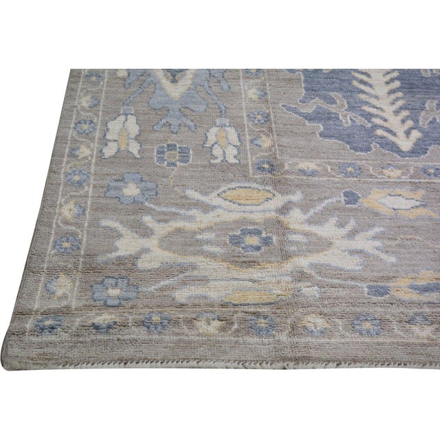 Turkish Turkish Oushak Hand Knotted Wool Rug,5'x7' For Sale - Image 3 of 5