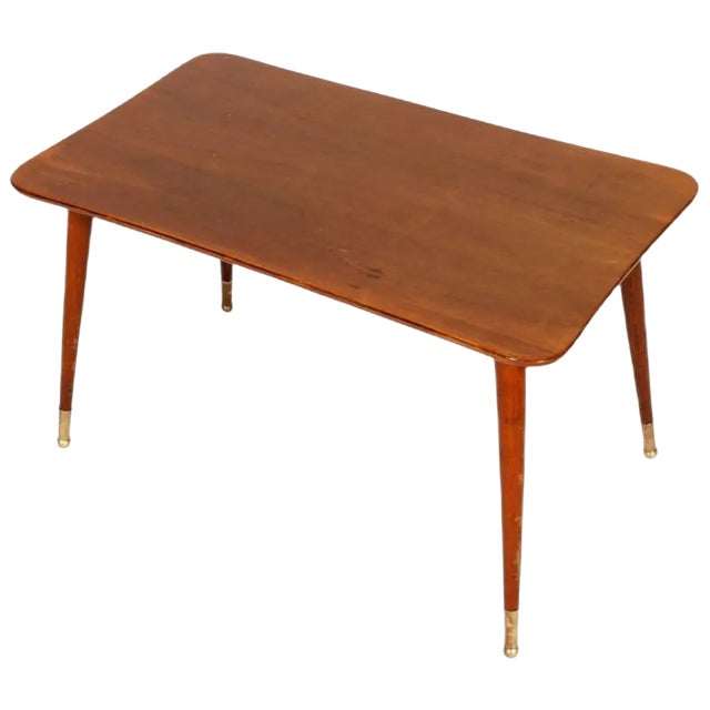 Italian Walnut Coffee Table, 1950s For Sale