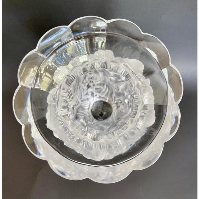 Glass Vintage Desna Czech Republic Crystal Nude Figures Vase For Sale - Image 7 of 13