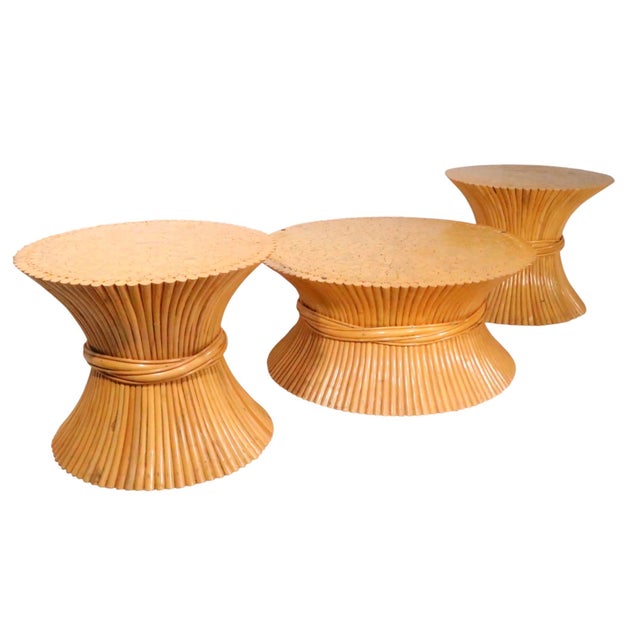 Mid-Century Modern Sheaf of Wheat Form Bamboo Coffee Table by McGuire For Sale - Image 3 of 14