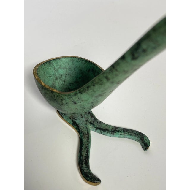 Green Pipe Holder in Patinated Bronze attributed to Walter Bosse, USA, 1960s For Sale - Image 4 of 6