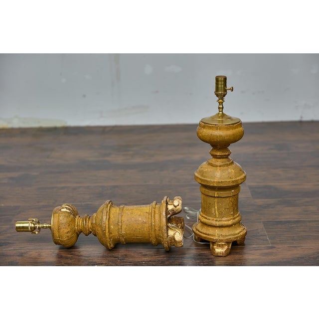 19th Century French Baroque Revival Giltwood Fragments Made into Lamps - a Pair For Sale - Image 12 of 12