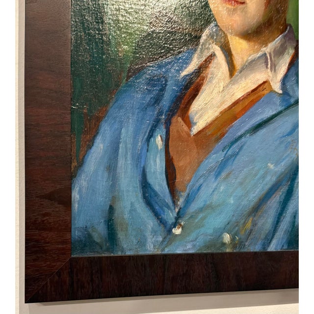 Portrait of e.r.s. Man With a Mustache by Justi Pardi For Sale - Image 4 of 6