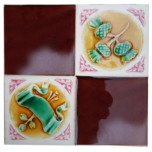 Art Deco Tiles attributed to S.A. Faienceries De Bouffioulx, 1930s, Set of 110 For Sale - Image 4 of 9