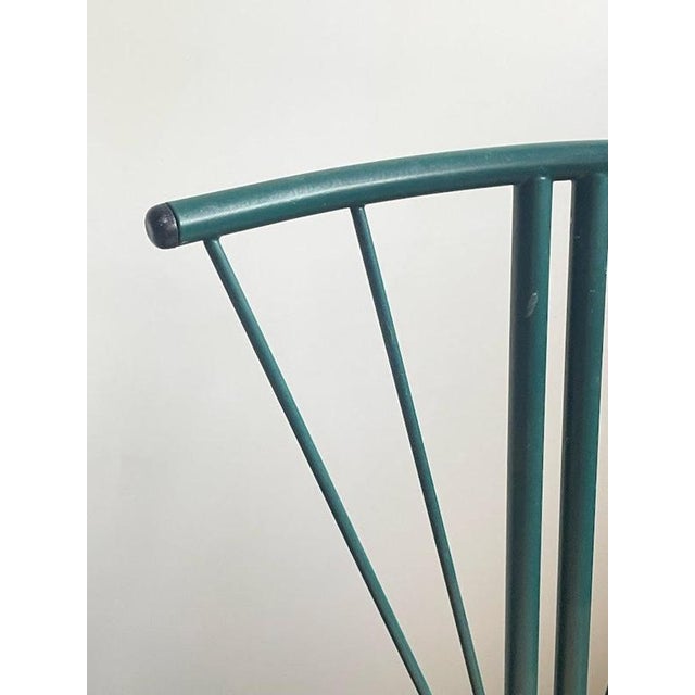 Gold Folding Chairs in Dark Green Metal and Woven Cord from LaPalma, Italy, 1970s, Set of 2 For Sale - Image 8 of 12
