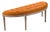 Louis Demilune Curve Tufted Bench - Tangerine / Oak Frame For Sale